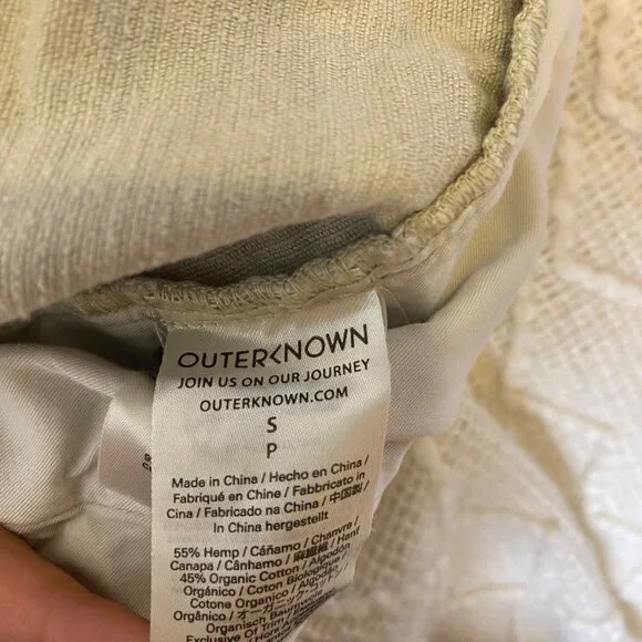 Outerknown Verano Hemp Beach Corduroy Drawstring Utility Pants Grey Beige - Picture 6 of 7